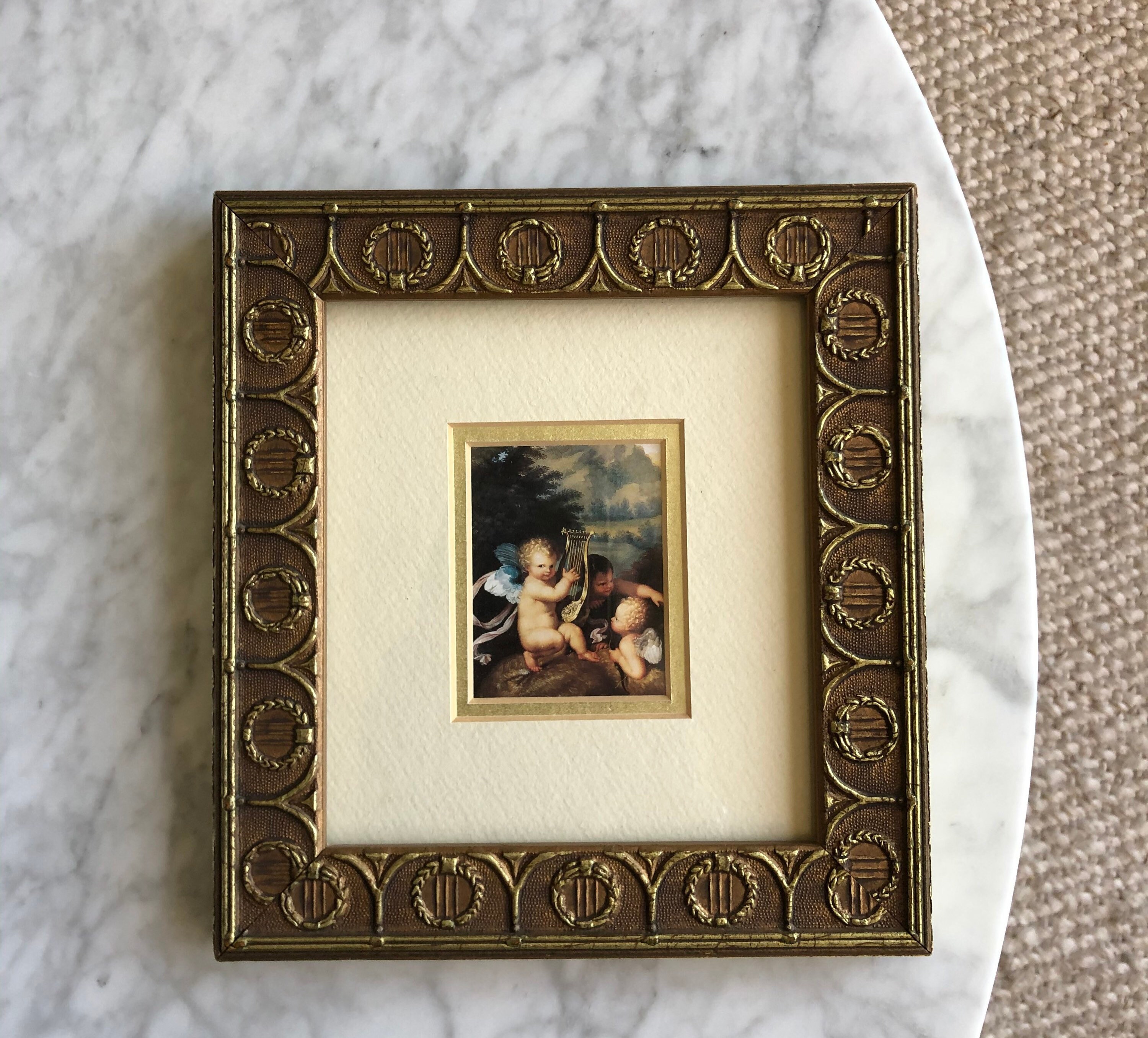 Robert Grace Hollister CA 3 cherubs playing the Harp Cherub Etsy