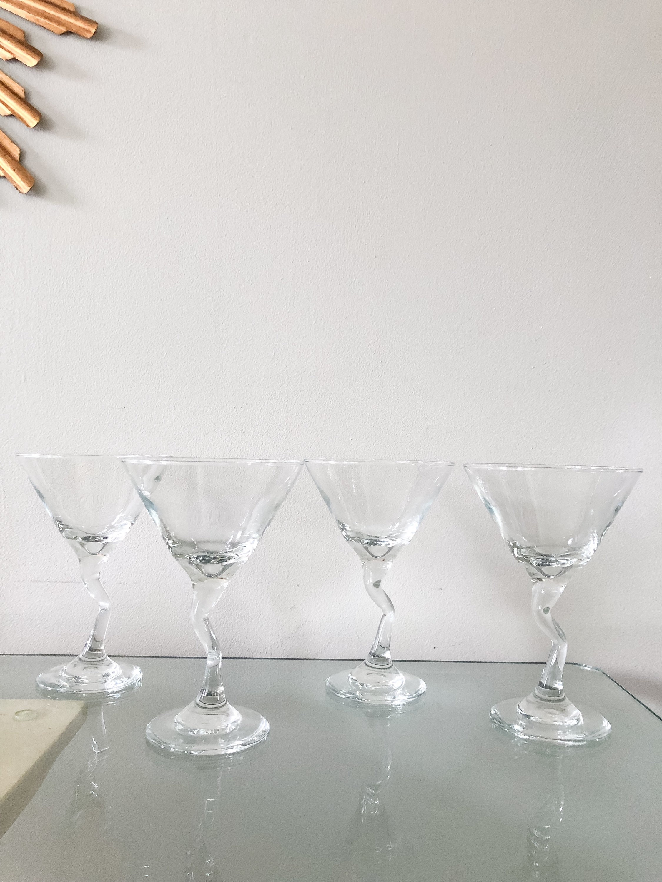 Vintage Zigzag Z Martini Glasses Set of 4 Z Stem Libbey Z Etsy