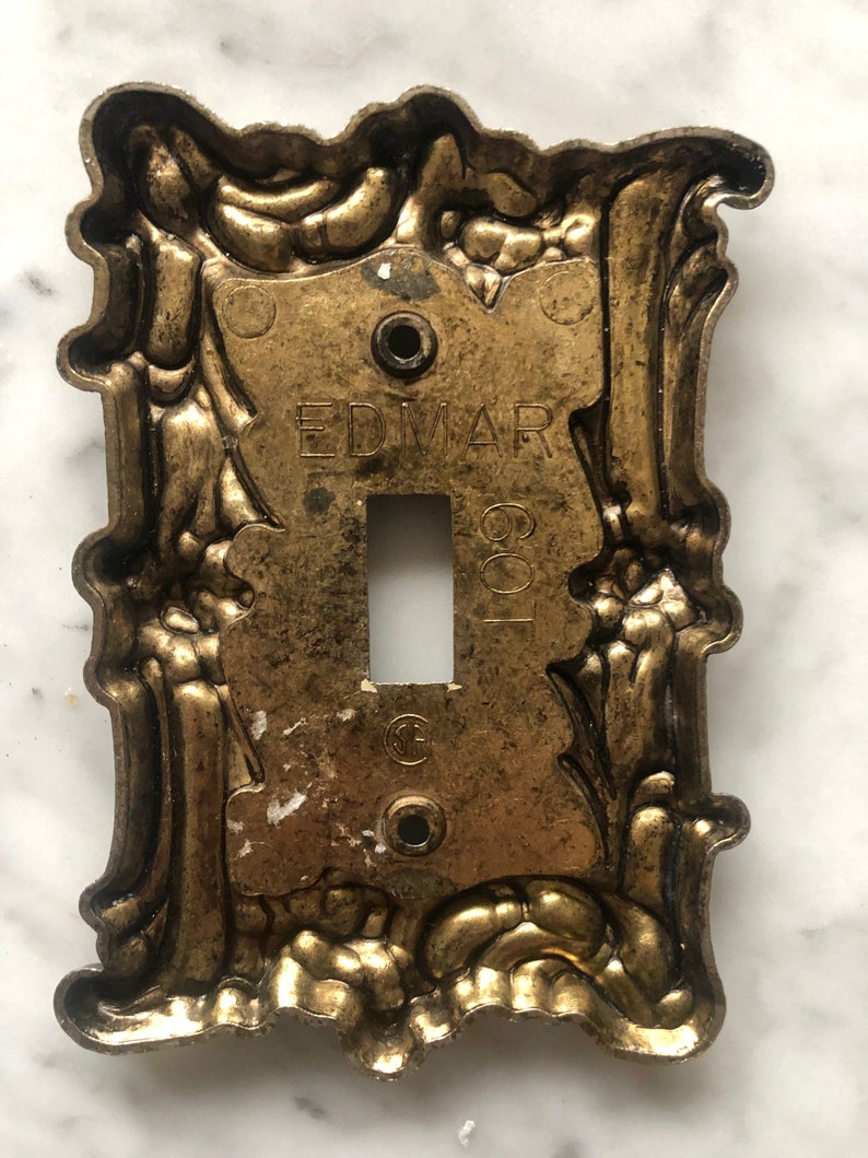 Ornate Vintage Brass Switchplate Cover Set of 2 Outlet Etsy