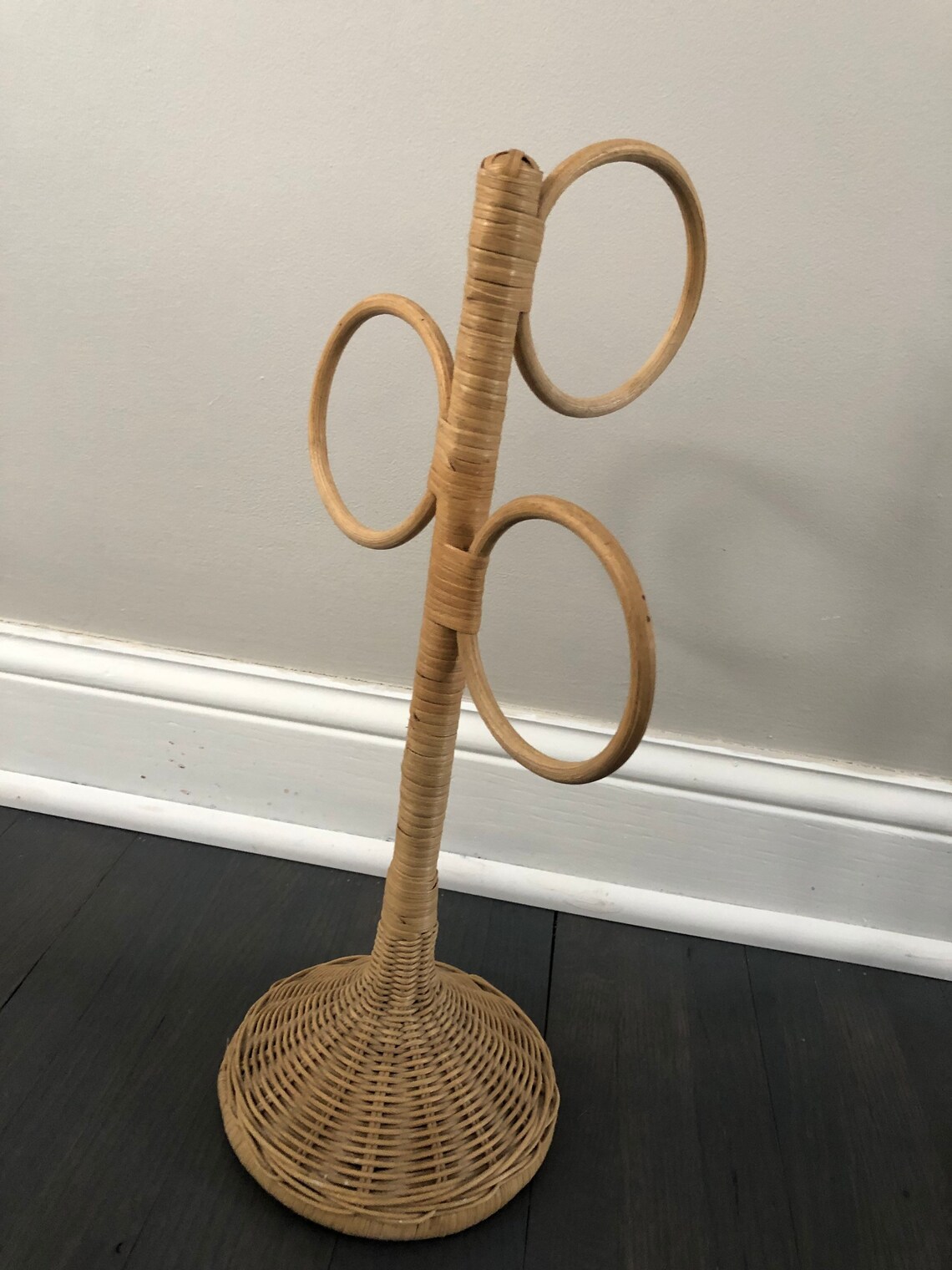 Vintage Wicker Towel Holder Cane Towel Rack Rattan Towel Etsy