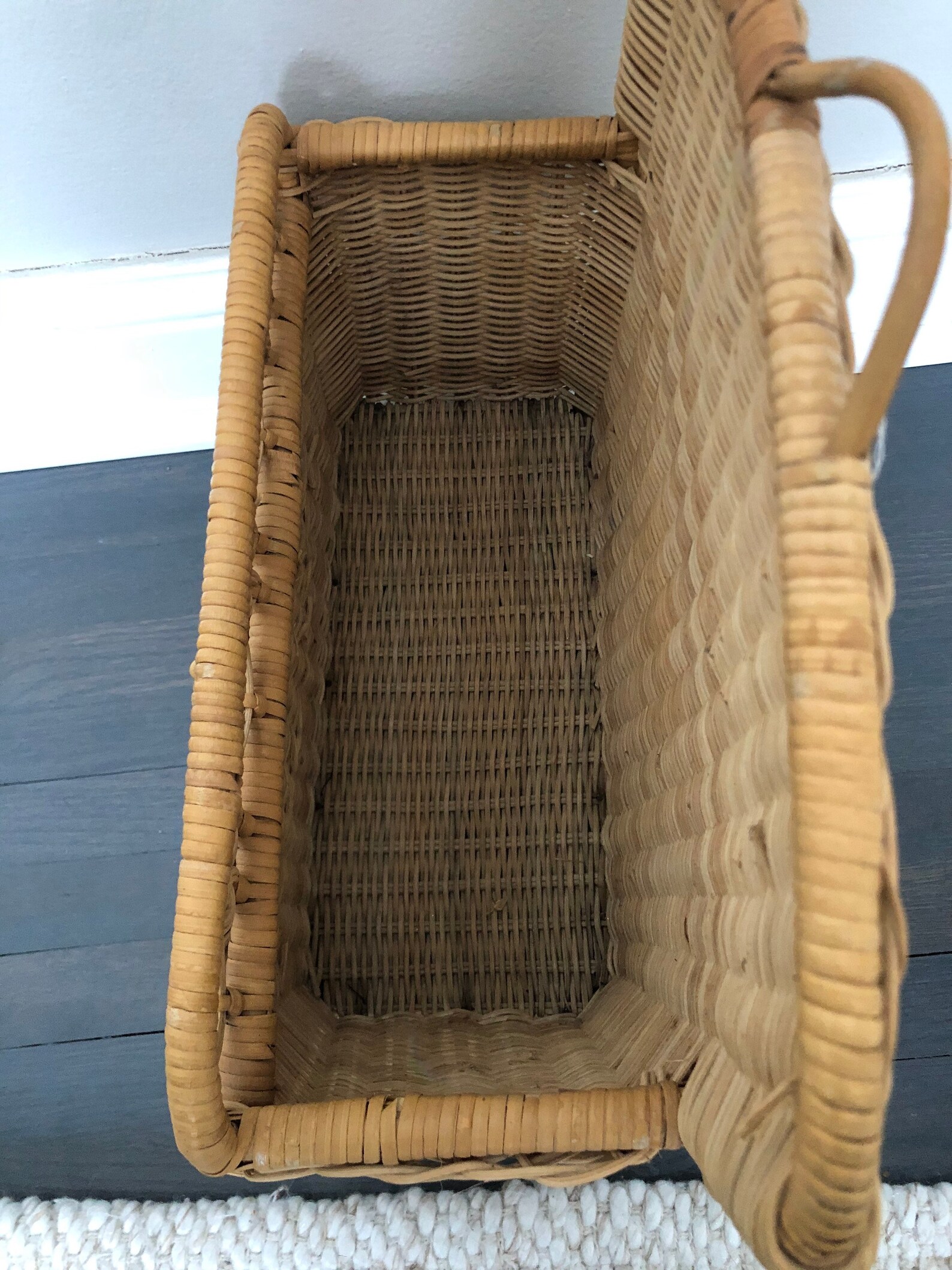 Vintage Wicker Magazine Holder Vintage Rattan Magazine Rack Etsy