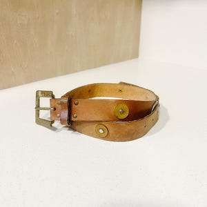 Vintage Coins Brown Leather Belt Made by Elite California  display picture 1