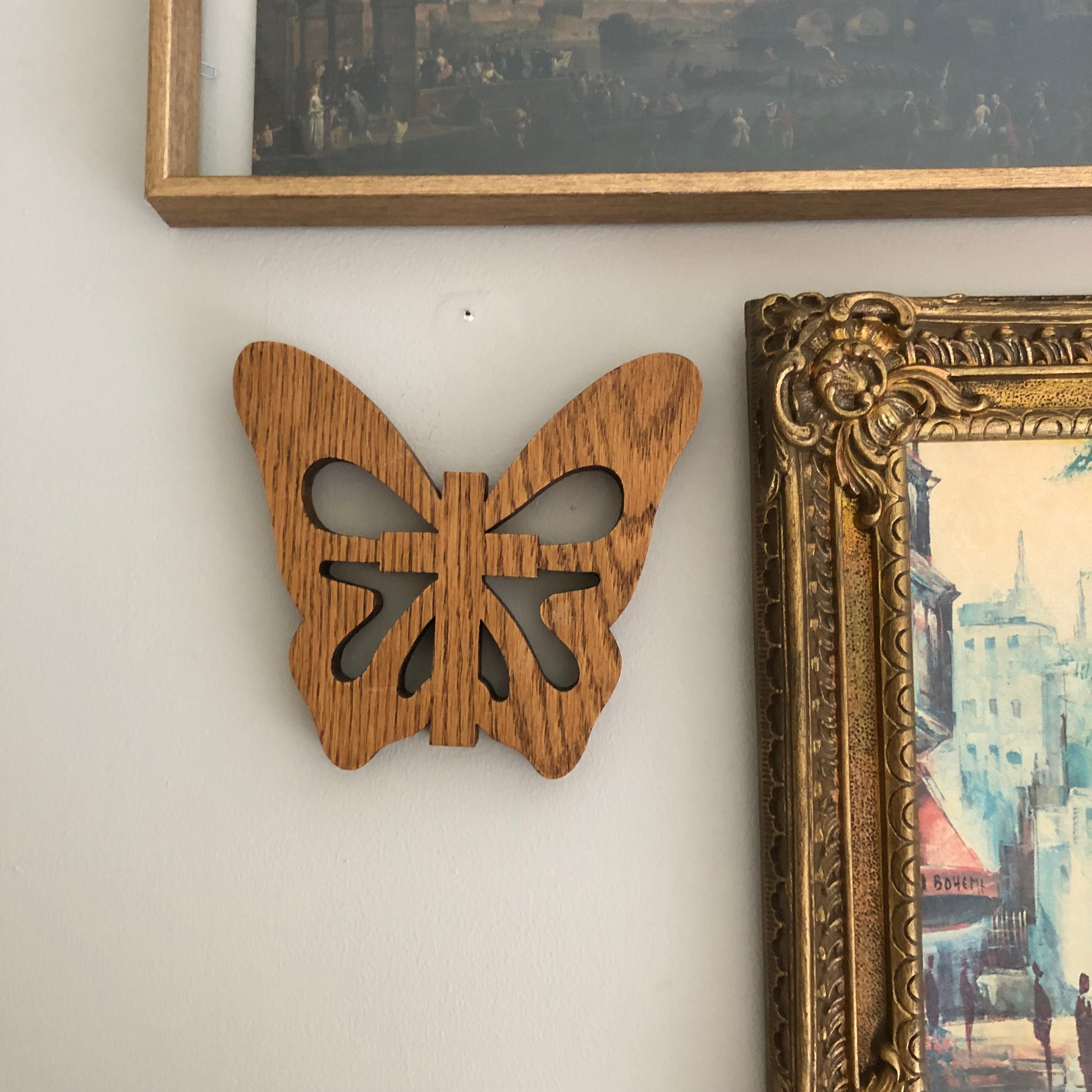Vintage Wooden Wall Butterfly Wood Butterfly Wall Decor Etsy