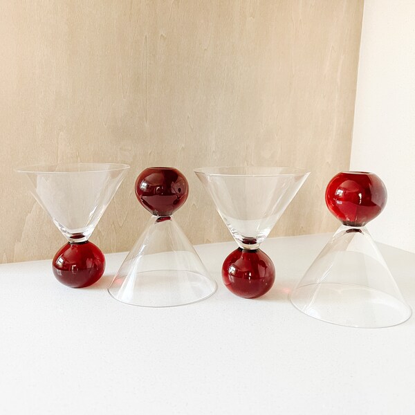 Martini Glasses With Bubble Base Etsy