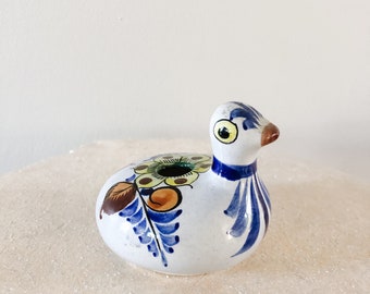 Vintage Tonala Mexico Bird, Painted Clay Ceramic Bird, Mexican Pottery Tonala Bird Bud Va, Southwestern Decor, Mexican Folk Art, Tonala Bird
