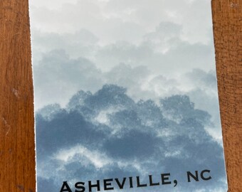 Asheville NC Sticker, Asheville Sticker, Asheville Cloud Sticker, Asheville Mountains
