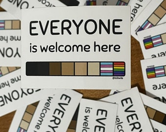 Everyone is welcome here | Safe Space sticker | Inclusive classroom sticker | LGBTQ+ | equality sticker | diverse classroom