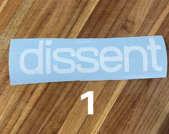Dissent decal, womens right sticker, roe v wade sticker, feminist sticker, feminist car decal, pro choice decal, dissent