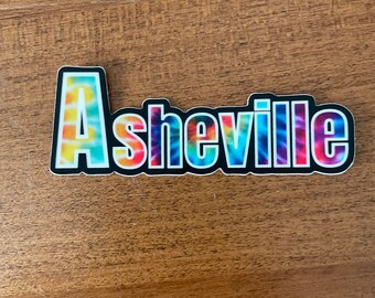 Asheville Tie dye sticker, Asheville NC, tie-dye  sticker, Asheville pride sticker, Asheville rainbow, Asheville decal
