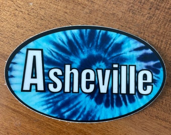 Asheville NC Sticker, Asheville Sticker, Tie-Dye Asheville, Asheville Mountains