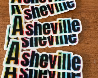 Asheville Tie dye sticker, Asheville NC, tie-dye  sticker, Asheville pride sticker, Asheville rainbow, Asheville christmas