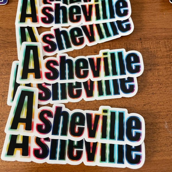 Asheville Tie dye sticker, Asheville NC, tie-dye  sticker, Asheville pride sticker, Asheville rainbow, Asheville christmas