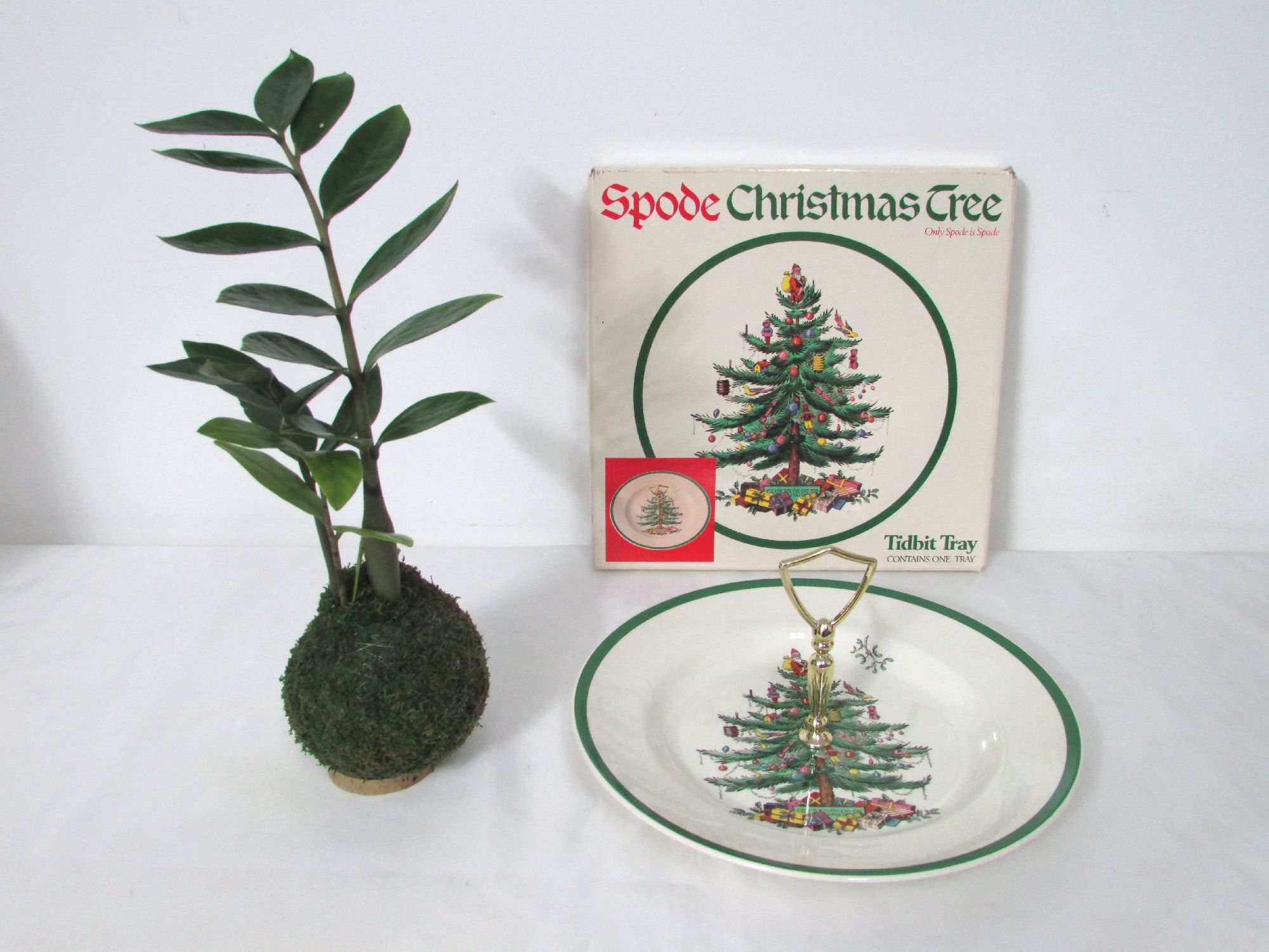 Vintage Spode England Christmas Tree Tidbit Tray in Original Etsy