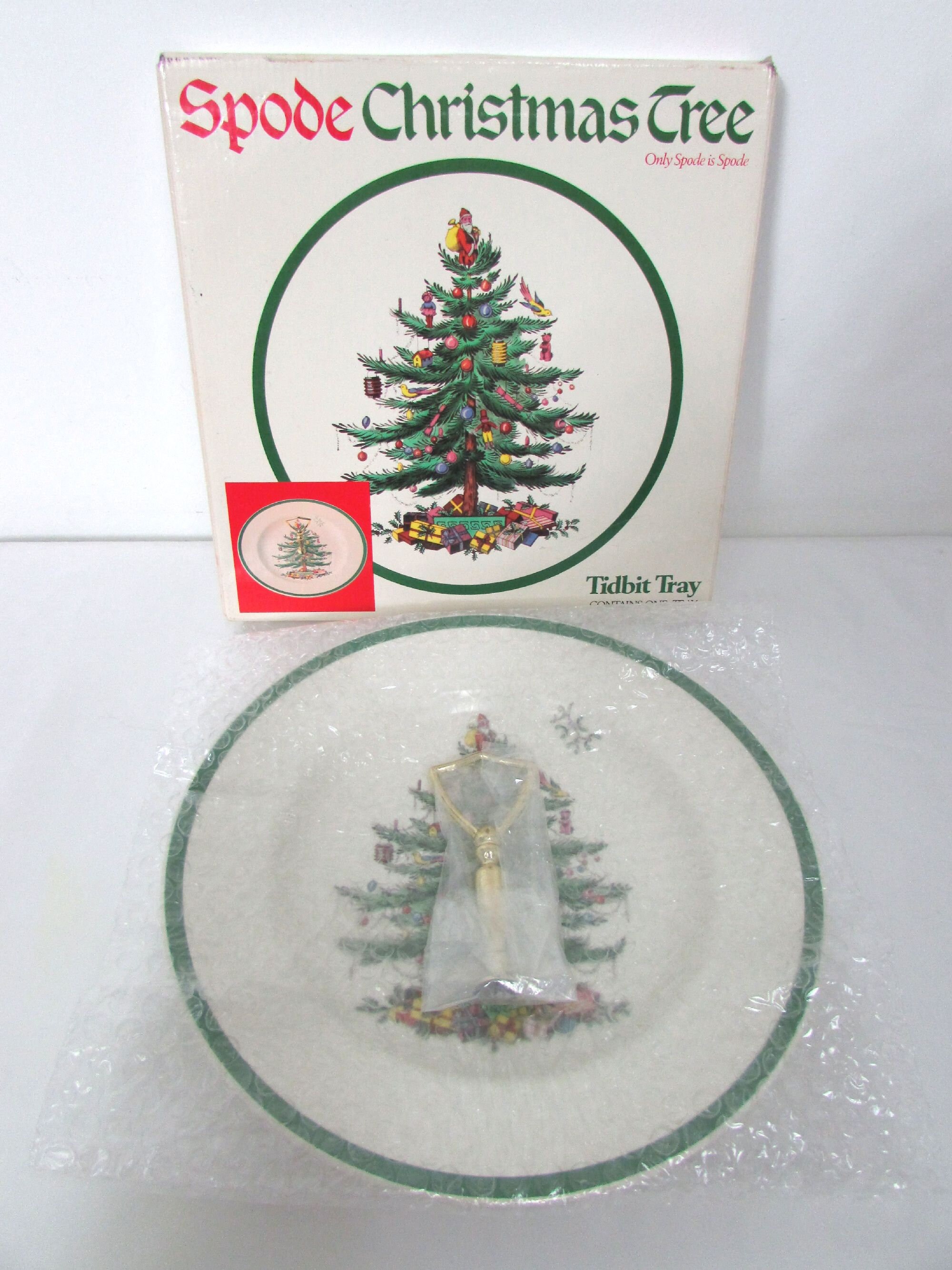 Vintage Spode England Christmas Tree Tidbit Tray in Original Etsy