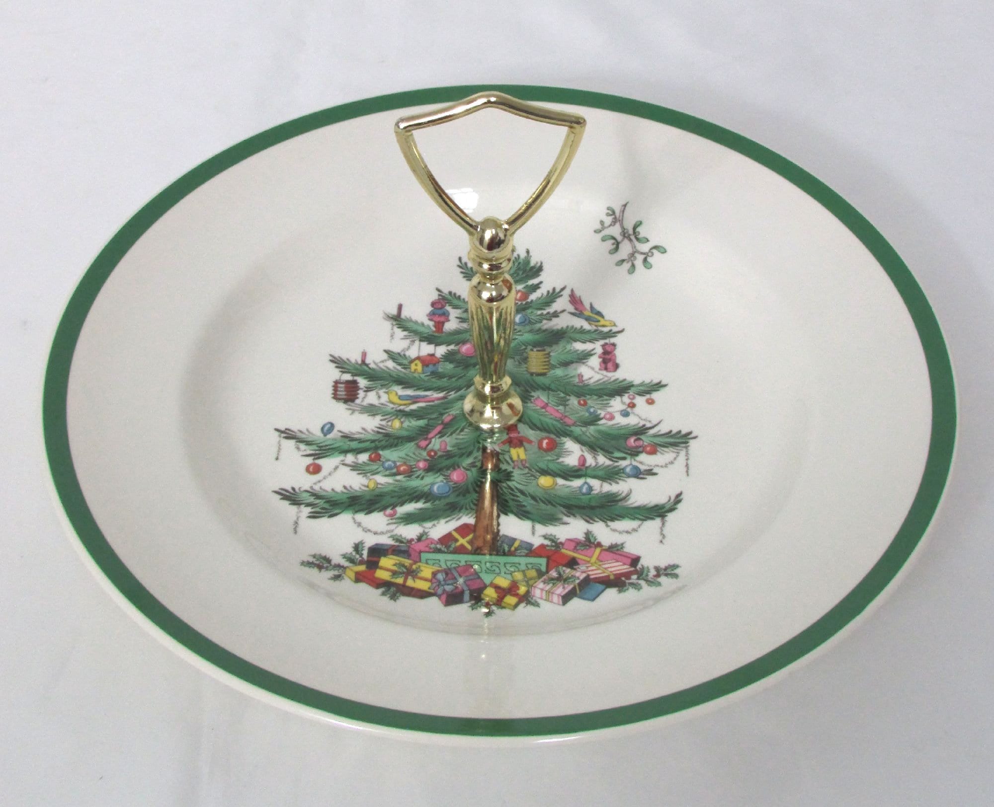 Vintage Spode England Christmas Tree Tidbit Tray in Original Etsy