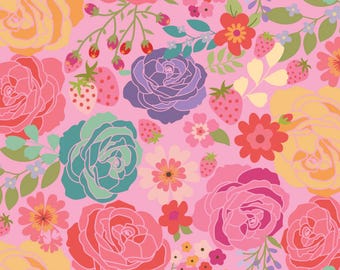 Calico Cowgirls - Poppie Baumwolle Lori Wälder | sofort lieferbar - texas rose - floral pink CW24803