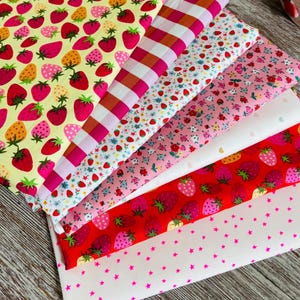 Strawberry fair day 2 | Fat quarters bundles 7 fabrics | AGF RBD | Poppie cotton Summer