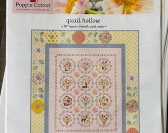 Quail hollow quilt pattern Paper Pattern | Poppie cotton |  quilt size 50 " x 58 "  - in stock - wildwood dwellings sheri mcculley