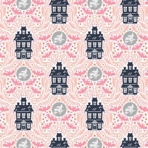School Of Magic - Haunted House - Magic hour Pearlescent Fabric - halloween cm102-mh2p - Carys Mula