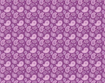 Calico Cowgirls - Poppie Baumwolle Lori Wälder | Paisley & Mohnblume - floral - lila CW24822 Schraubende 2m 23"