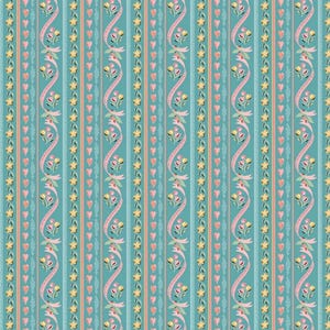 Cojín azul Ticking del cuarto de costura de la abuela GS25920 / Algodón amapola / Sheri McCulley / vintage en stock