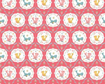 Finding wonder - Tweeting pink | Poppy cotton | in stock | floral | ditsy | vintage | FW24209 Designed by Sheri McCulley