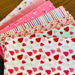 Strawberry fair day 8 | Fat quarters bundles 7 fabrics | AGF RBD | Poppie cotton Summer