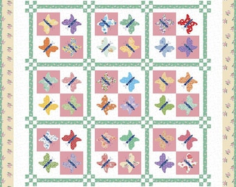 Buttermilk Basin Design Co. Butterflies Quilt Pattern. Finished size is 60" x 60" | paper pattern | Fast shipping | P152-BUTTERFLIES