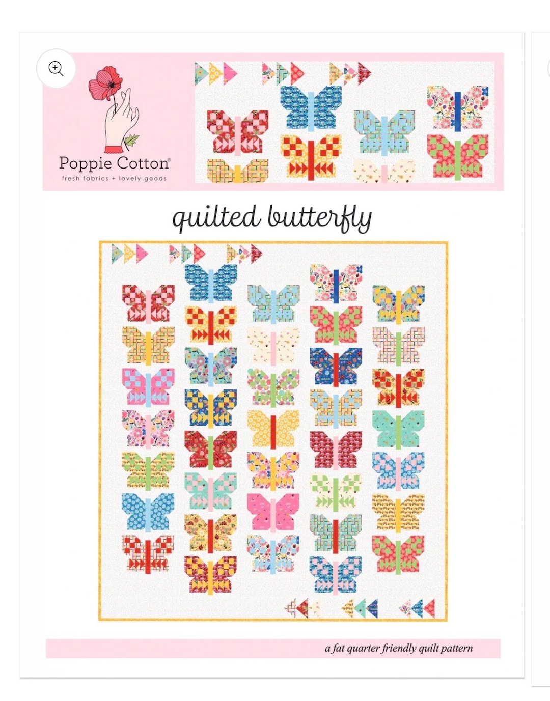 Hey Love Bug Butterfly Quilt Pattern - Poppie Cotton | Quilt Size 66 ...