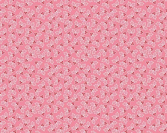 Navidad acogedora de Lori Holt - C7973-PINK / RBD / Acebo en rosa / 100 % algodón / Tela navideña l Envío rápido