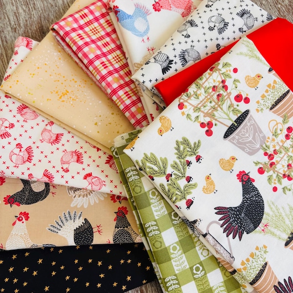 The henhouse mini bundle 10 fat quarter bundle Gingiber Moda