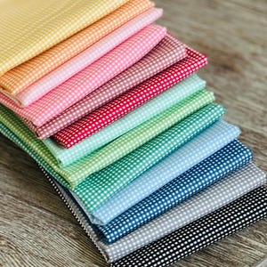 1/16” micro Gingham 13 Fat quarter bundle | Riley Blake Designs | C445 | 100% cotton | design by RBD | in stock