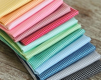 1/16” micro Gingham 13 Fat quarter bundle | Riley Blake Designs | C445 | 100% cotton | design by RBD | in stock