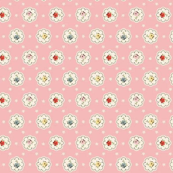 Bake sale pink  - my favorite things | Poppy cotton | in stock | ditsy | floral| vintage | Lori Woods