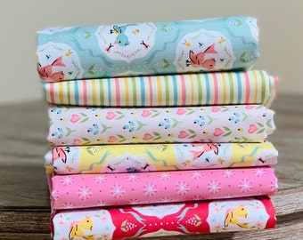 Tweeting bundle | 6 fat quarter bundle | find wonder | spring | birds | Poppie cotton | floral - summer - Sheri McCulley