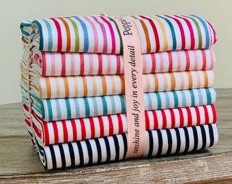 Jailhouse stripes - 6 FQ or 1/2 yard bundle | Poppie cotton | in stock | stripe | vintage | Poppie's basics - binding