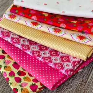 Strawberry fair day 3 | Fat quarters bundles 7 fabrics | AGF RBD | Poppie cotton Summer