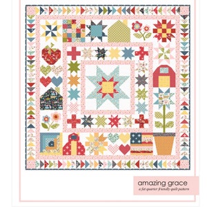 Amazing Grace quilt Pattern | Poppie cotton | Farmhouse fancy | 68" x 68" - in stock - paper pattern