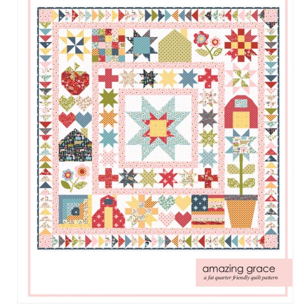 Amazing Grace quilt Pattern | Poppie cotton | farm girls unite | 68" x 68" - in stock - paper pattern