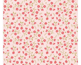 Treasured threads Dottie pink| Poppie cotton | in stock | floral | ditsy | vintage | Elea Lutz - Pinkie promise red