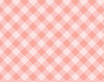 Dorothy check pink - Nature sings | Poppie cotton | in stock | ditsy | floral | vintage | Lori Woods | each square is just under 6/8 inch