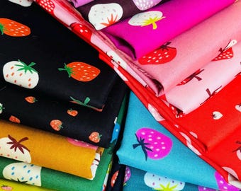 Strawberry 20 Fat quarter bundle | Ruby star  l in stock | summer | Fast shipping | 18&quot; x 22&quot; x 20 or half yard | Kimberly Kight