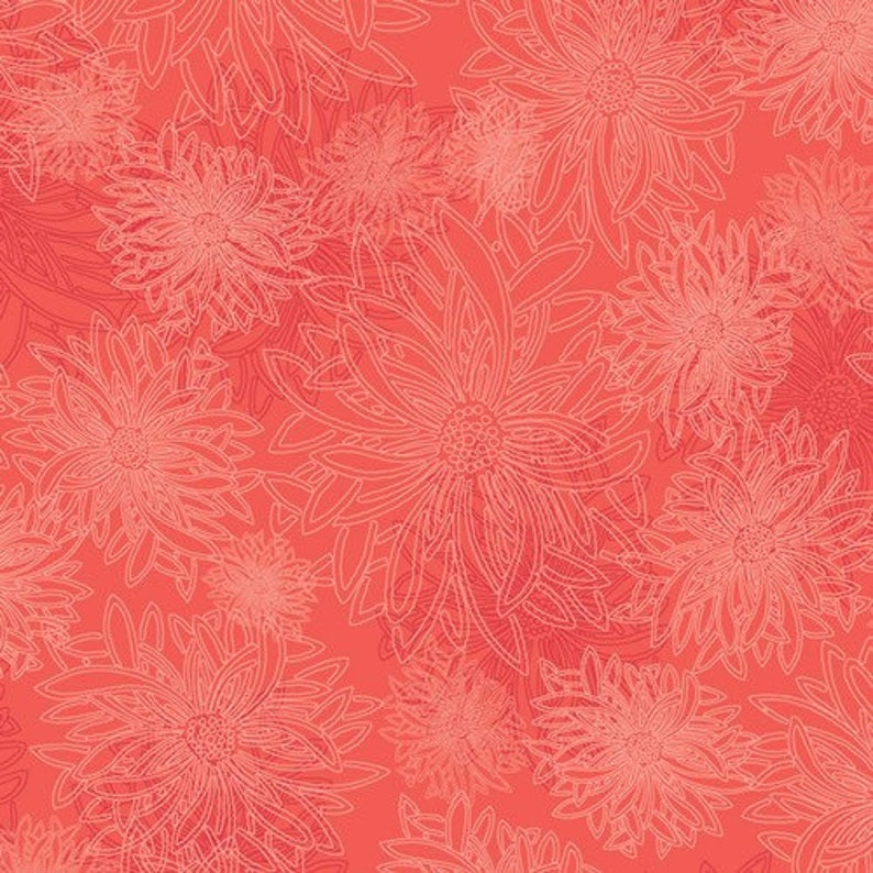 FE-534 100/% cotton Fast shipping Coral| Floral elements |designed by AGF quilting home decoration stash builder