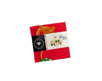 Merry Happy, 42 mini dijes / Estrella rubí l Kimberly Kight / 2.5" x 2.5" Precortado, envío en mayo