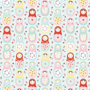 Market day  - Nesting Dolls mint | Poppie cotton | Amy Jordan | vintage | in stock - MK24552