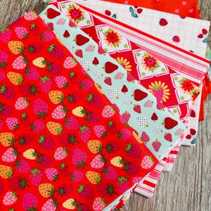 Strawberry fair day 5 | Fat quarters bundles 7 fabrics | AGF RBD | Poppie cotton Summer