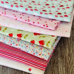 Strawberry fair day 4 | Fat quarters bundles 7 fabrics | AGF RBD | Poppie cotton Summer