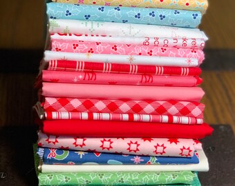 Cozy christmas and more 19 FQ Bundle | Lori holt | RBD | fAST shipping | Bee in my bonnet | Holiday bundle | AGF pure solids | mix bundle |