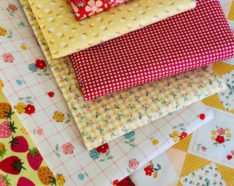 Best of Poppie Summer - Lot de 9 gros quartiers - Coton coquelicot