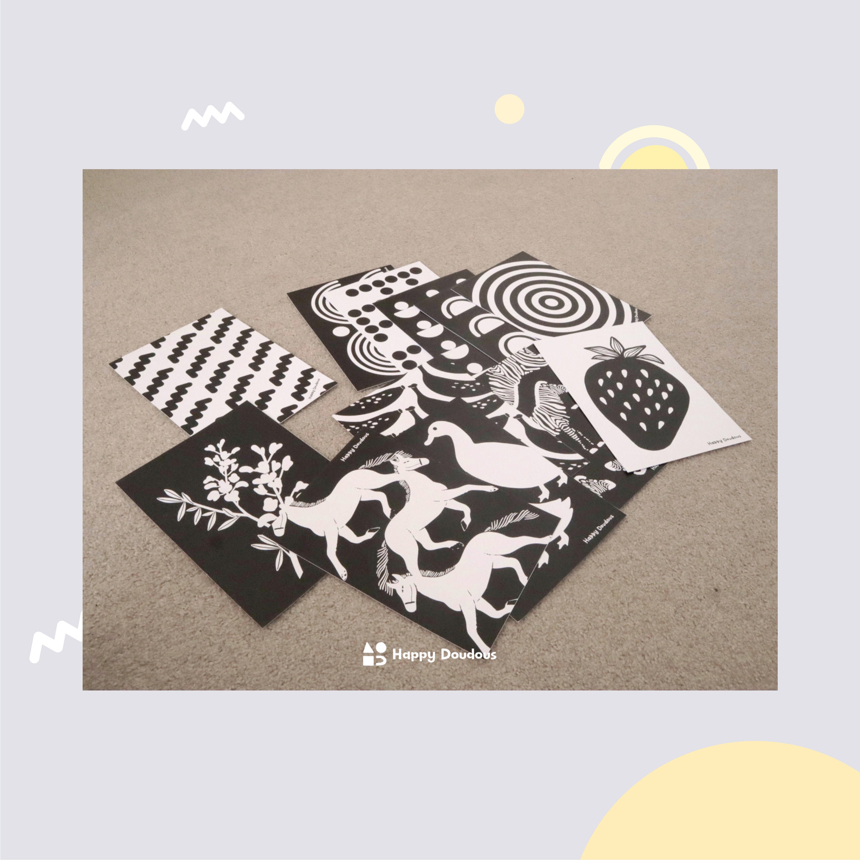 Bundle High Contrast Flash Cards for Baby Montessori Black & - Etsy
